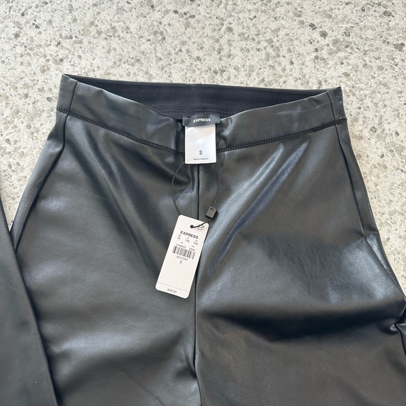 Express Black Faux Leather Pants - Picture 1 of 4
